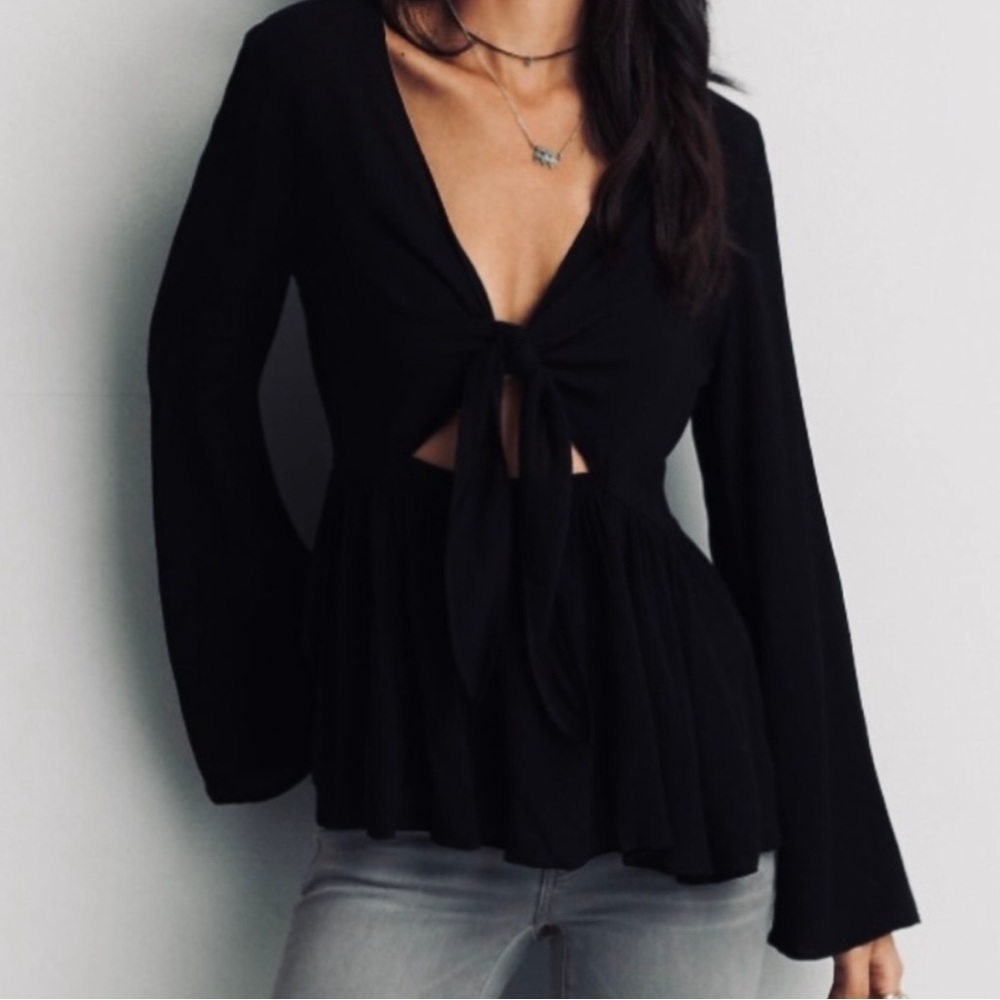 American Eagle Black Babydoll Blouse XS